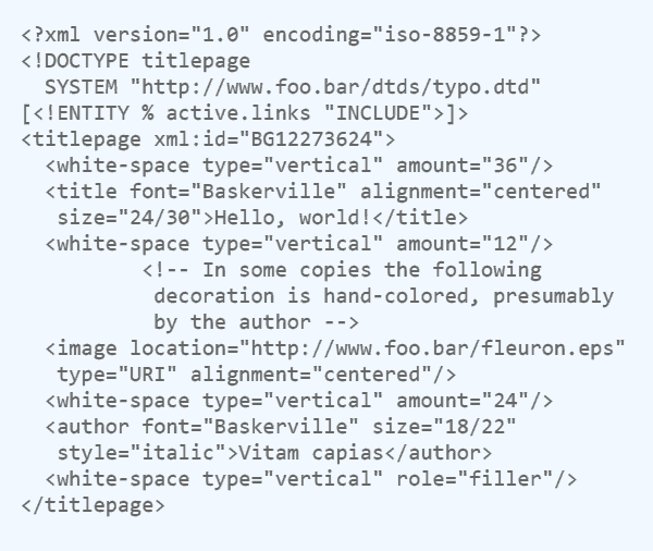 XML file example